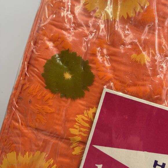 Vtg Woolworth Jumbo Vinyl Dress Bag Retro Floral MCM Garment Orange Green NEW - Picture 3 of 8